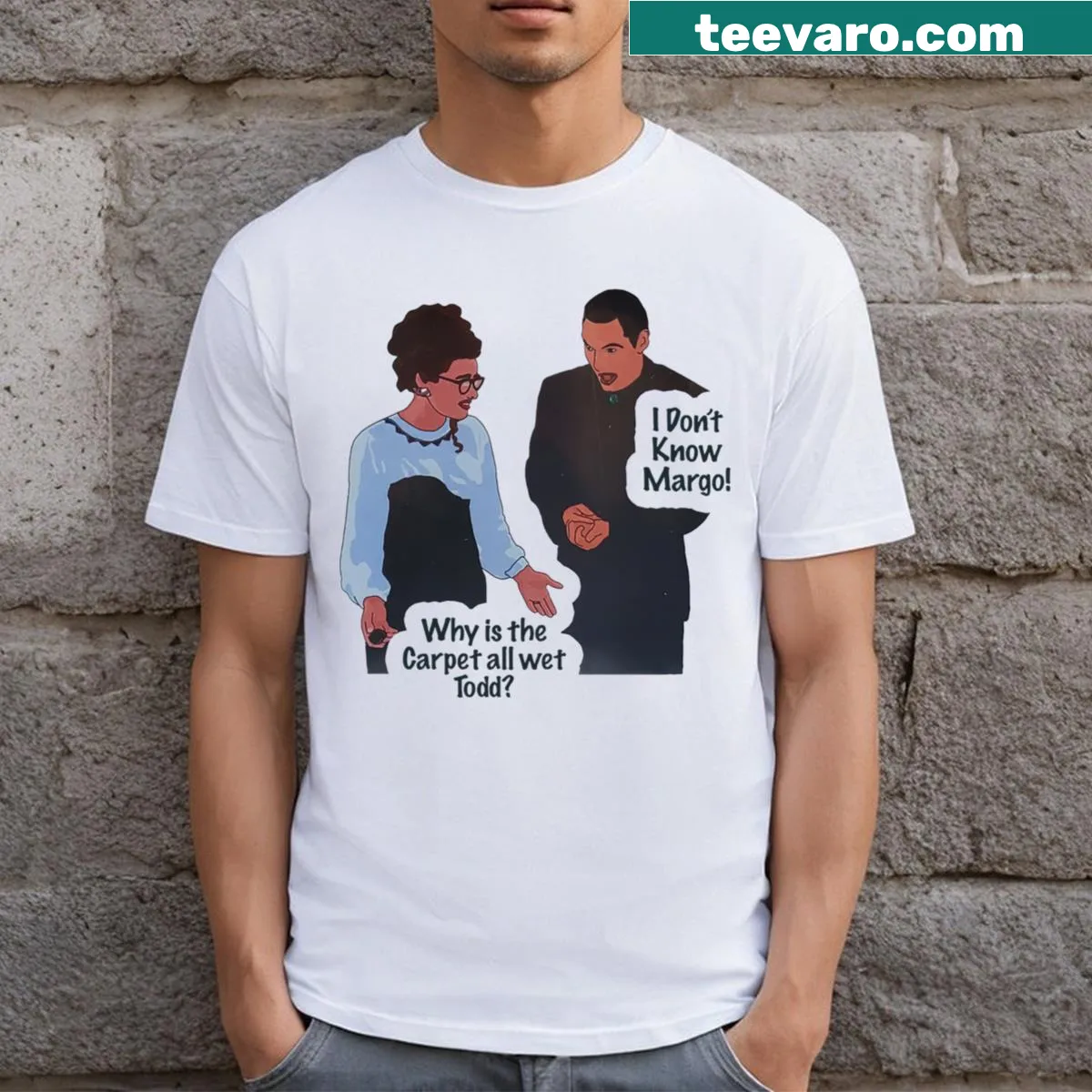Characters from National Lampoon's Christmas Vacation on T-shirt — on a men's t-shirt
