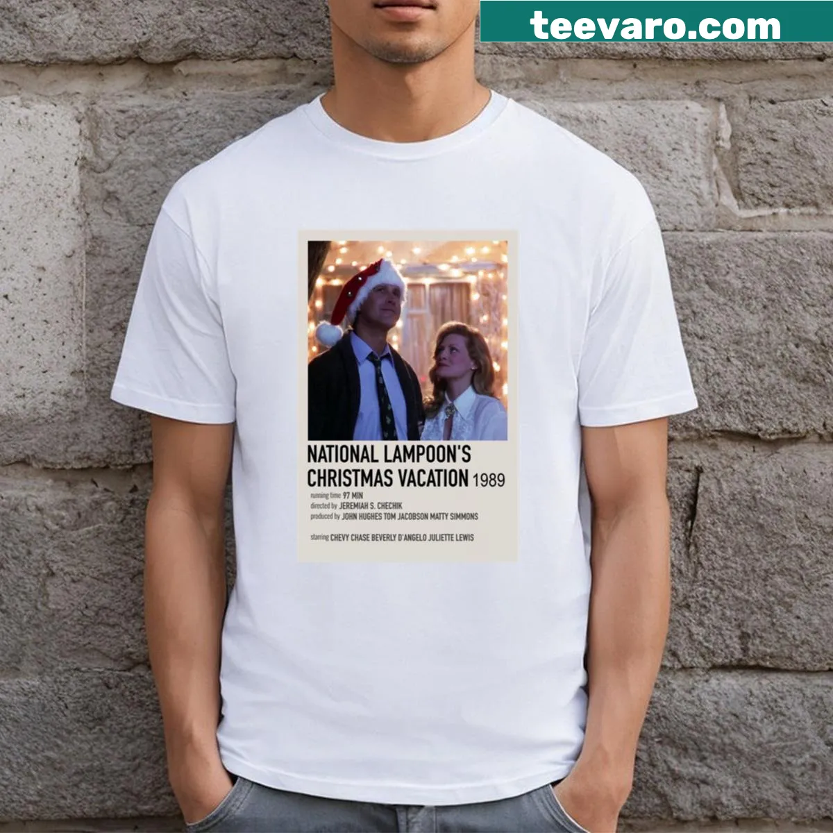 T-shirt featuring characters from National Lampoon's Christmas Vacation — on a men's t-shirt
