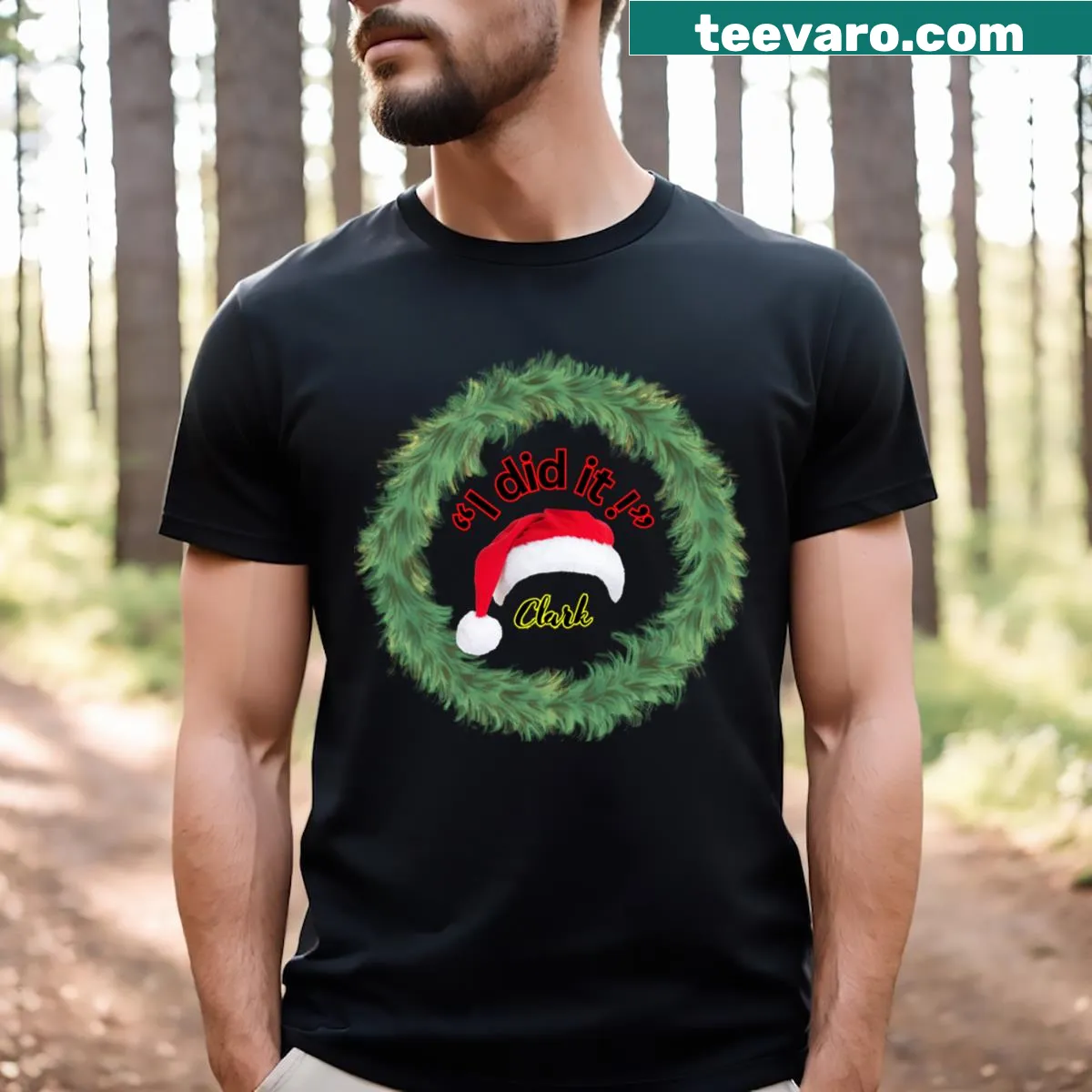 V-neck design inspired by National Lampoon's Christmas Vacation — on a men's t-shirt
