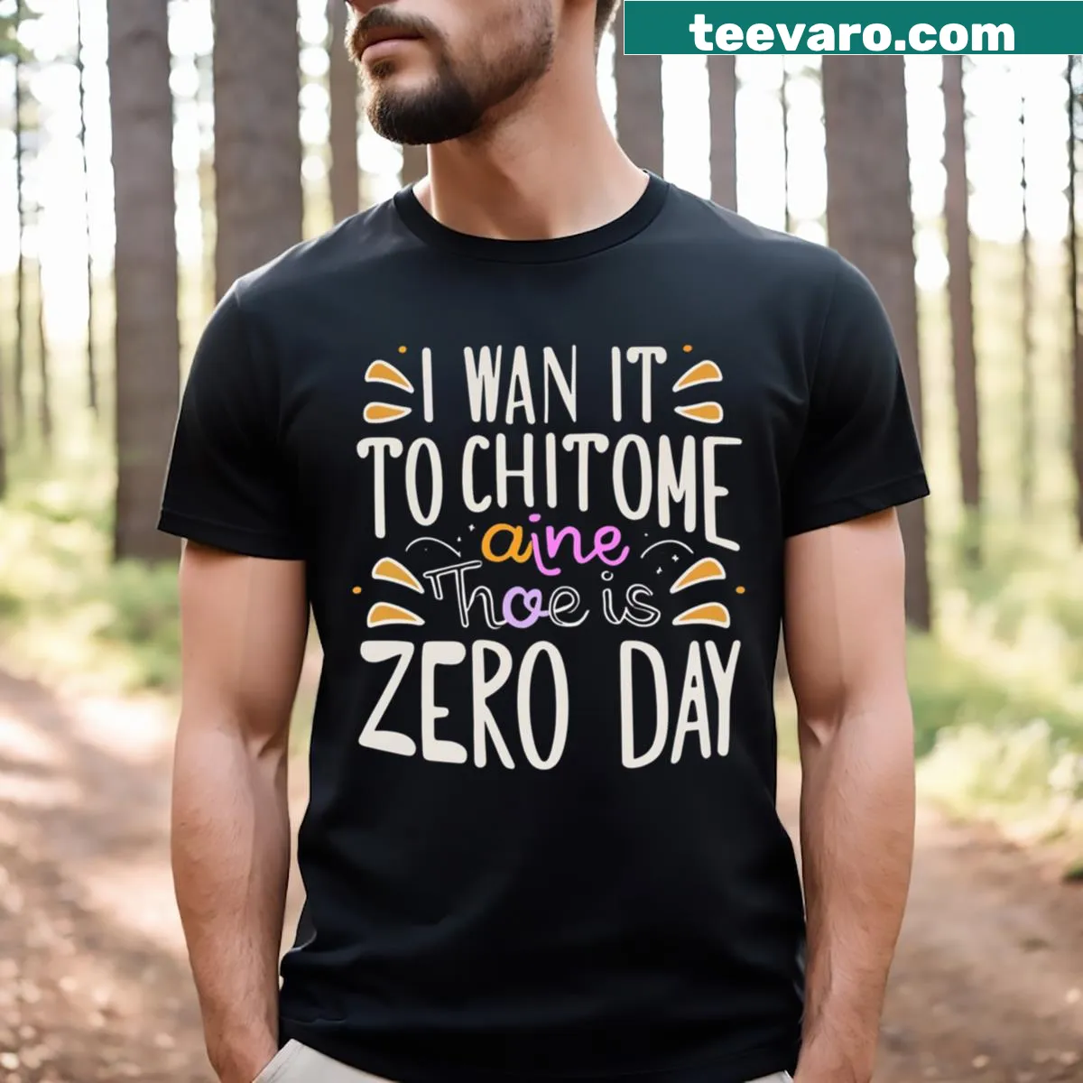 T-shirt with Secure Your Style and zero-day design — on a men's t-shirt