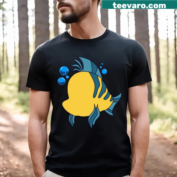T-shirt with 'She’s in Love' typography design