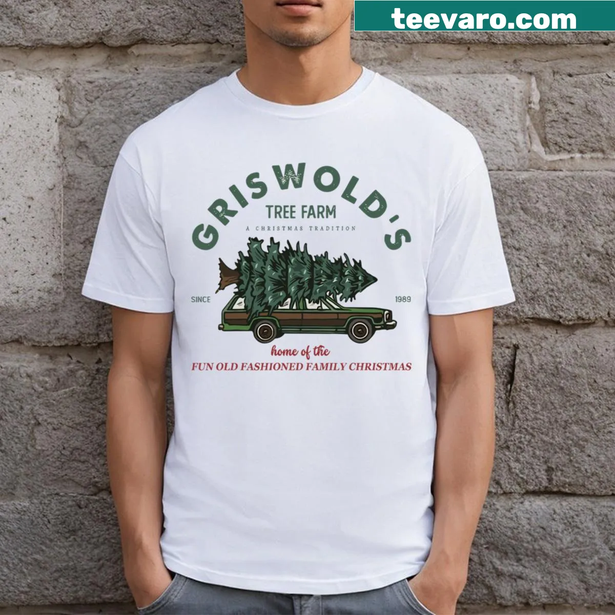 Vintage Griswold Family Christmas Vacation graphic t-shirt — on a men's t-shirt
