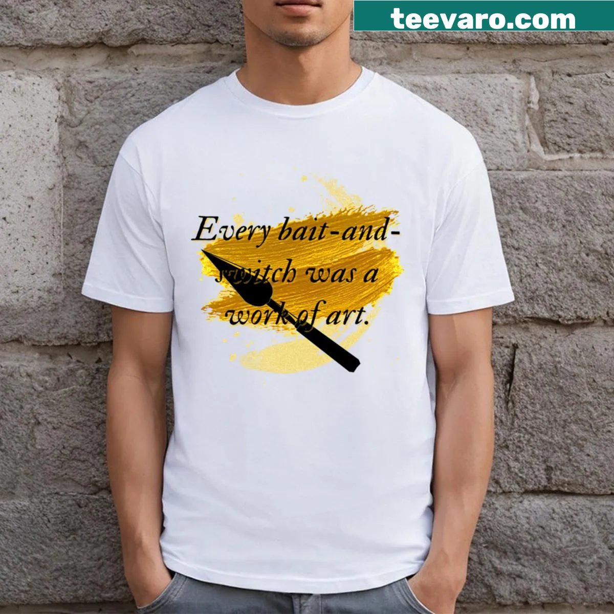 Illustrative T-shirt inspired by song lyrics with a creative design — on a men's t-shirt