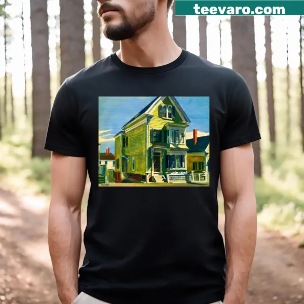Minimalist graphic inspired by Edward Hopper's artwork
