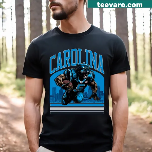 Vintage skyline design featuring Carolina Panthers theme