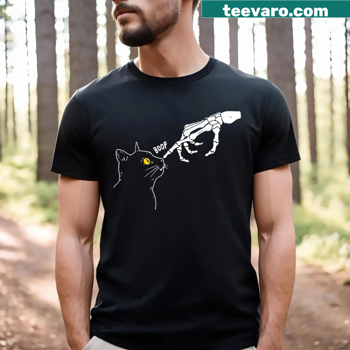 Skeleton hand graphic ready to boop on T-shirt for girls — on a men's t-shirt