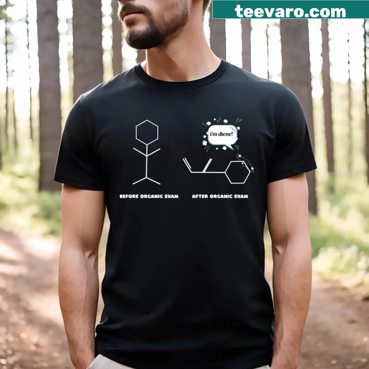Funny chemistry joke design on a t-shirt for science lovers. — on a men's t-shirt