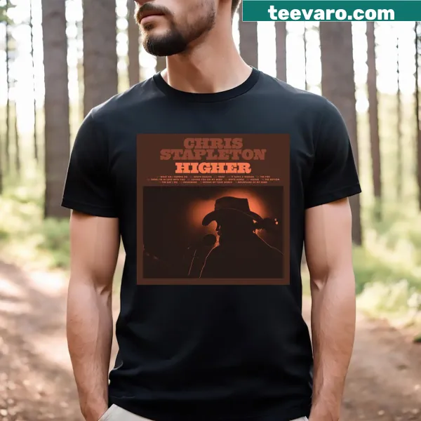 Chris Stapleton inspired T-shirt featuring an artistic music design.