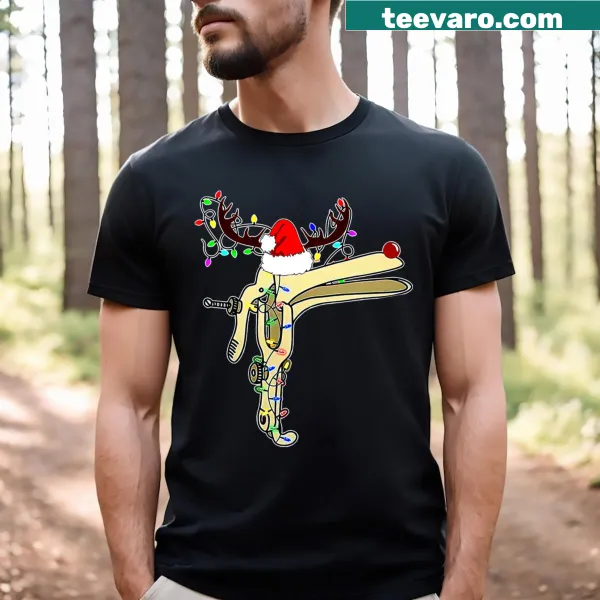 Nurse-themed Christmas shirt with a reindeer and a speculum