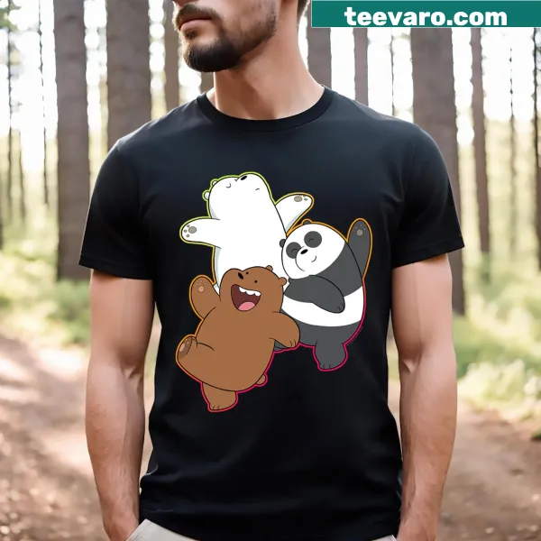Cartoon t-shirt featuring dancing bears from We Bare Bears