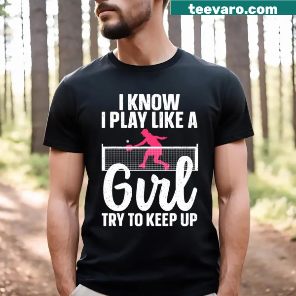 Fun pickleball graphic on a T-shirt for girls
