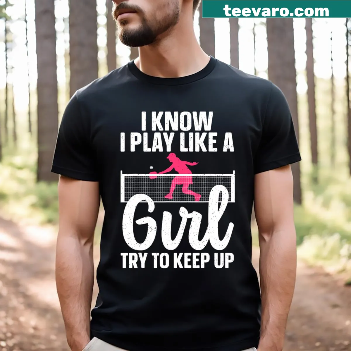 Fun pickleball graphic on a T-shirt for girls — on a men's t-shirt