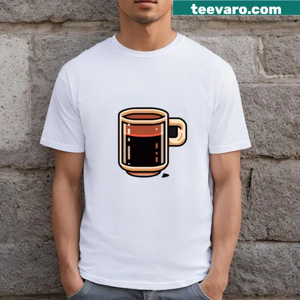 Cute coffee-themed t-shirt for kids with illustration
