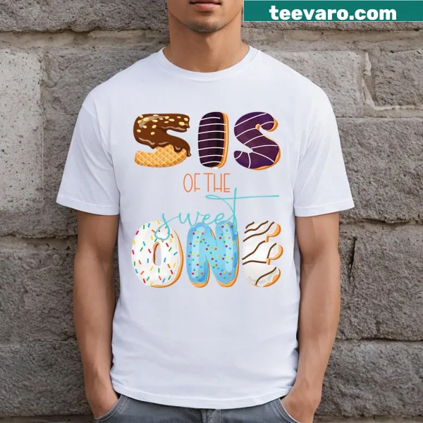 Cute t-shirt for a sister featuring doughnut graphic and birthday theme
