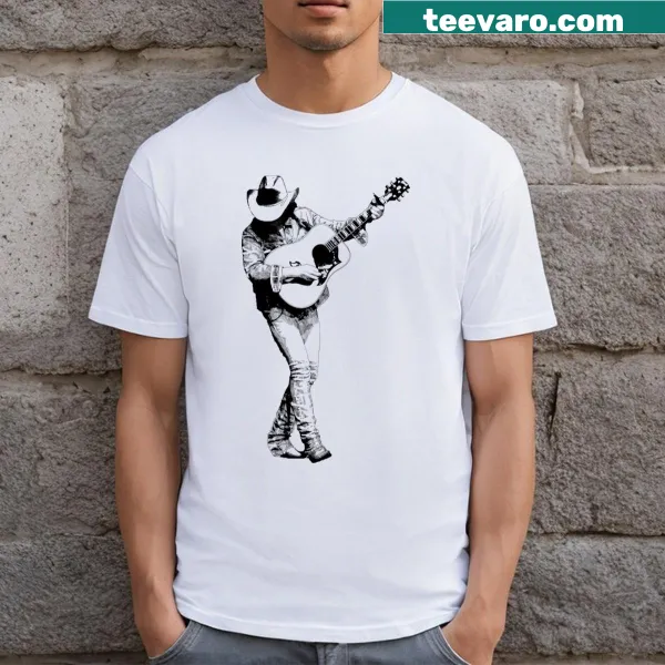 Graphic t-shirt featuring Dwight Yoakam playing guitar