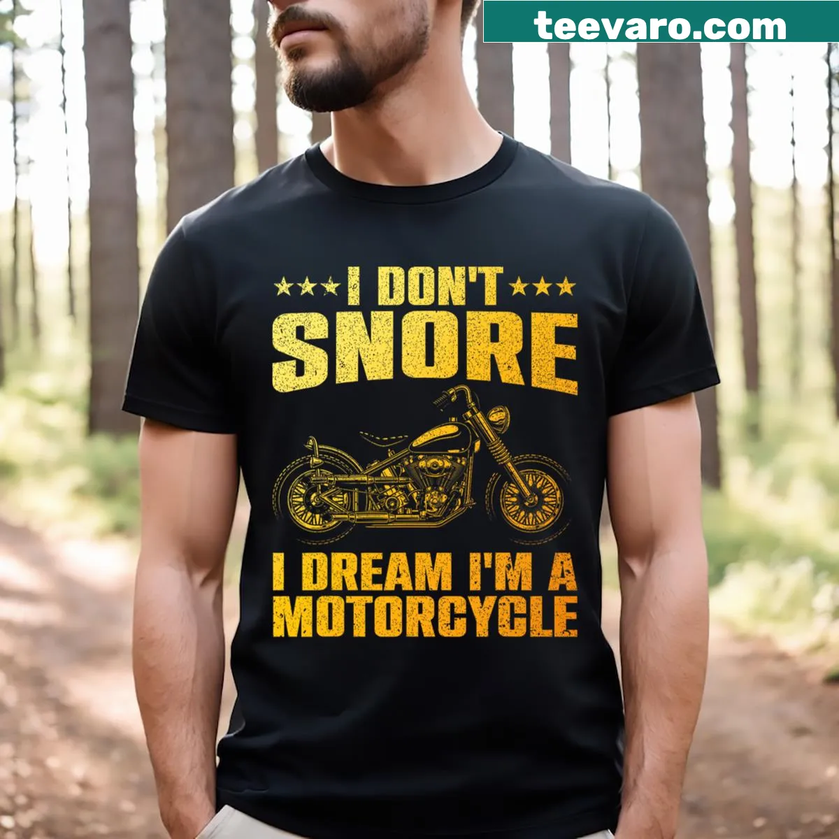 Humorous motorcycle graphic on a men's t-shirt — on a men's t-shirt
