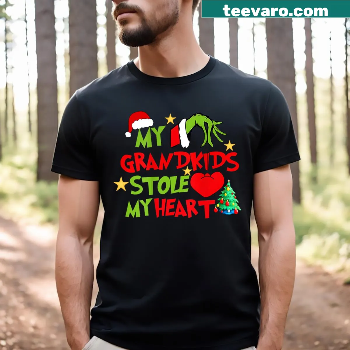 Heartwarming text graphic on a grandfather's t-shirt — on a men's t-shirt