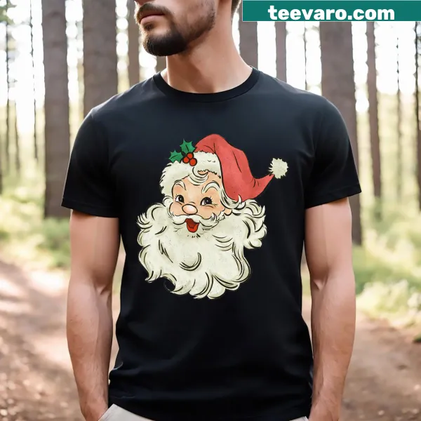 Vintage Santa Claus funny Christmas t-shirt with whimsical design