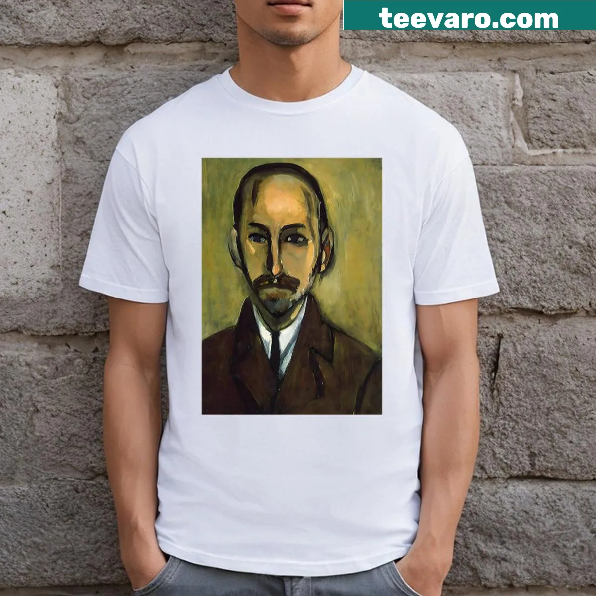 Art-inspired T-shirt featuring Matisse-inspired graphic — on a men's t-shirt
