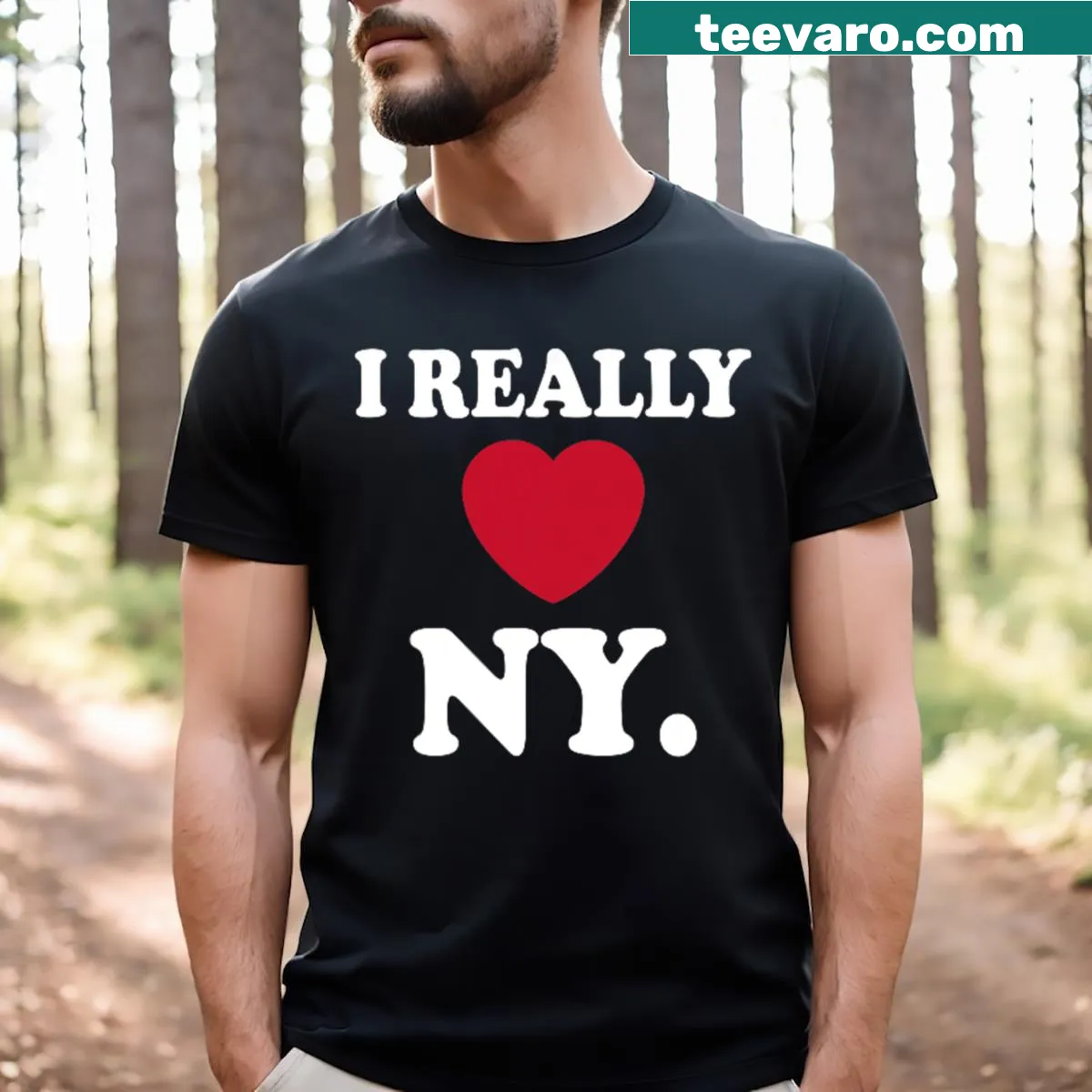 Funny I Love New York graphic on a t-shirt — on a men's t-shirt