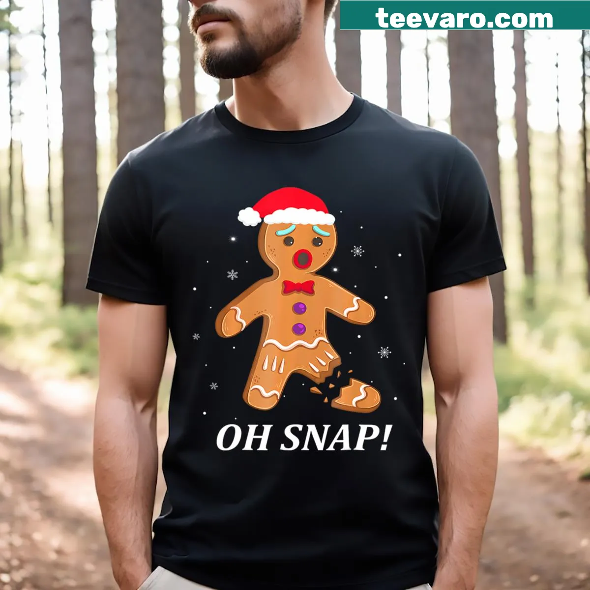 Cartoon gingerbread men with a humorous holiday phrase for Christmas. — on a men's t-shirt