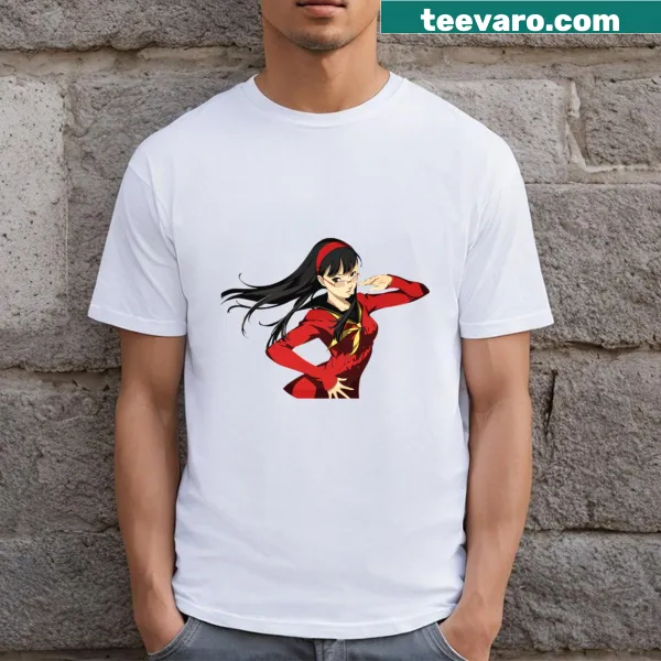 Graphic design inspired by Persona 5 characters and themes on a T-shirt