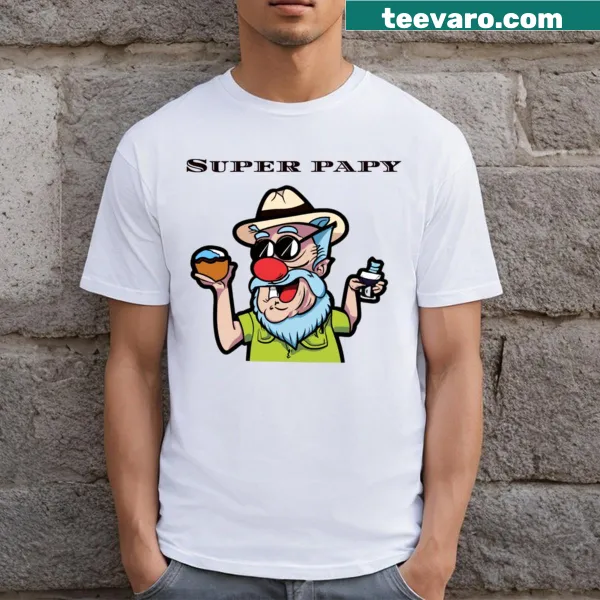 Funny Super Fun Grandpa graphic on a comfortable t-shirt.