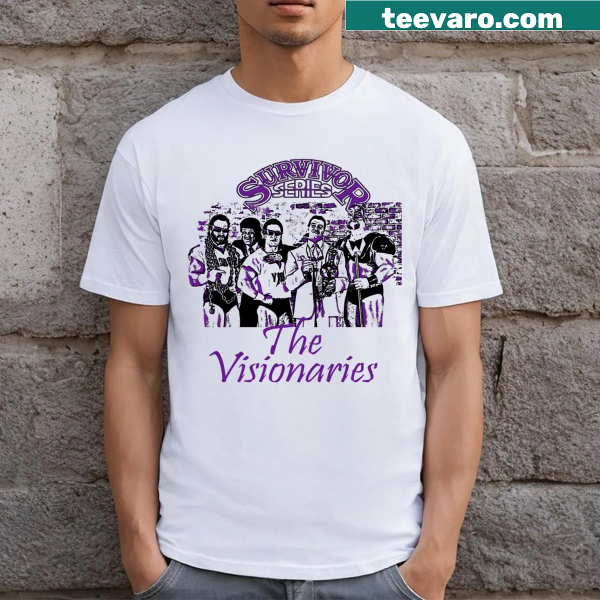 Illustrative t-shirt celebrating visionary thinkers and creativity — on a men's t-shirt