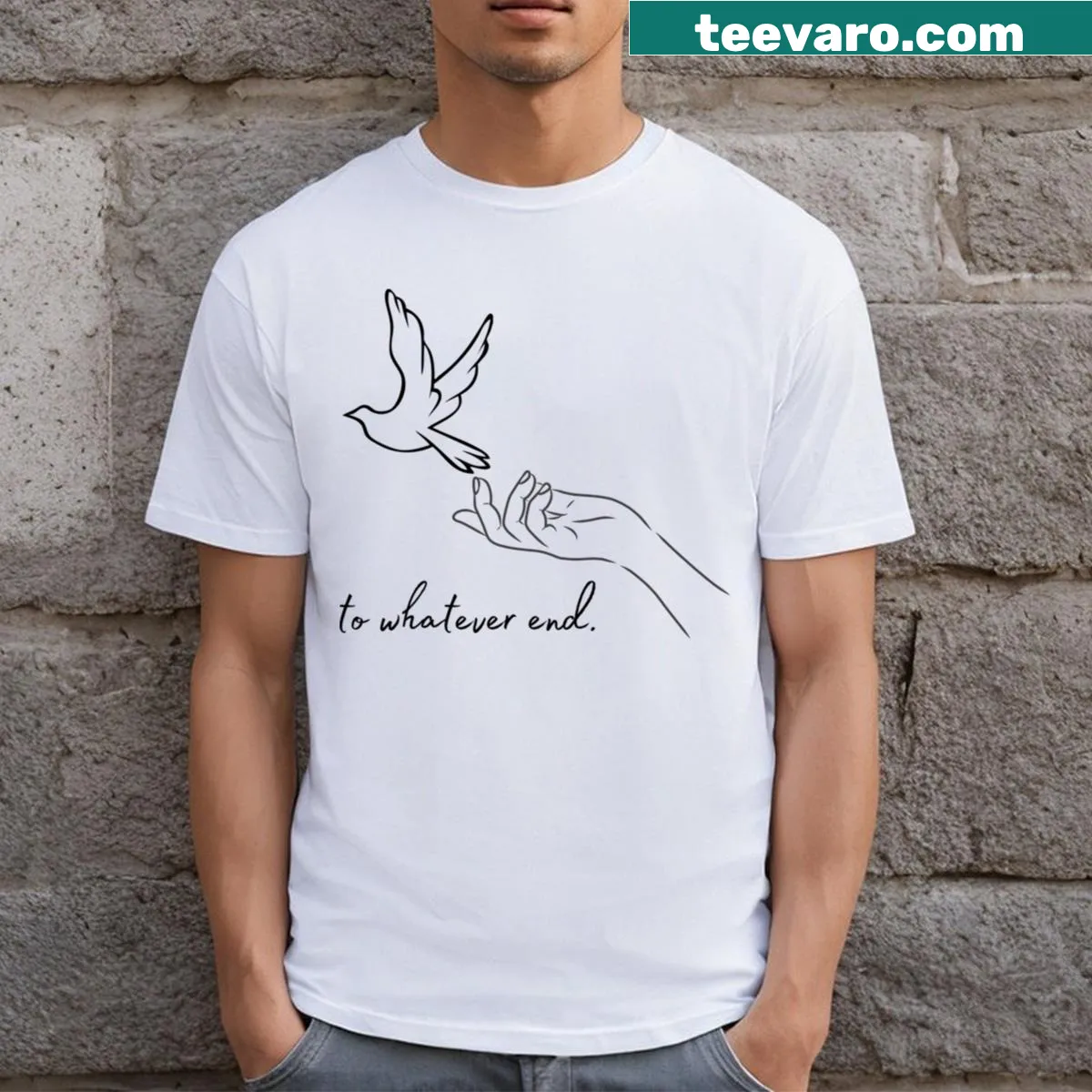 Inspirational shirt featuring a bold message of resilience and dedication. — on a men's t-shirt