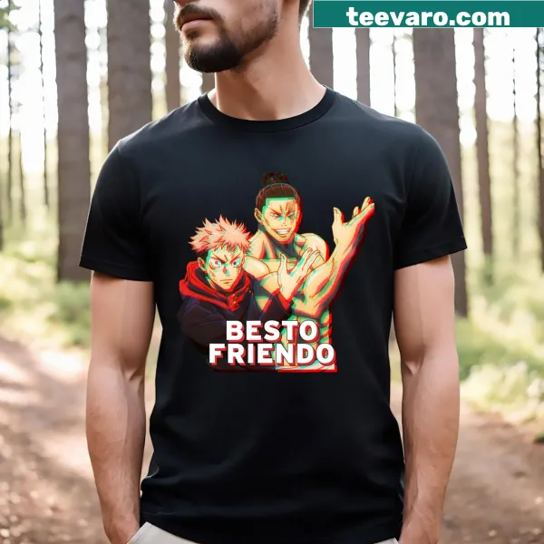 T-shirt with 'Besto Friendo' phrase in playful font