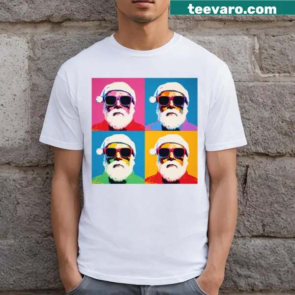 Chic Santa T-shirt with a modern illustration style
