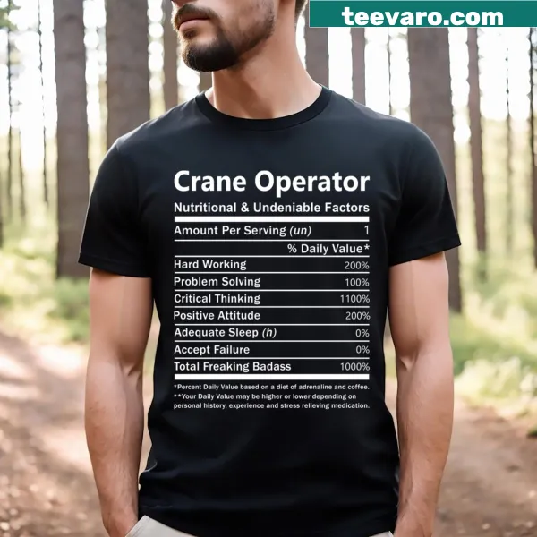 Informative graphic on crane operation for a profession-themed t-shirt