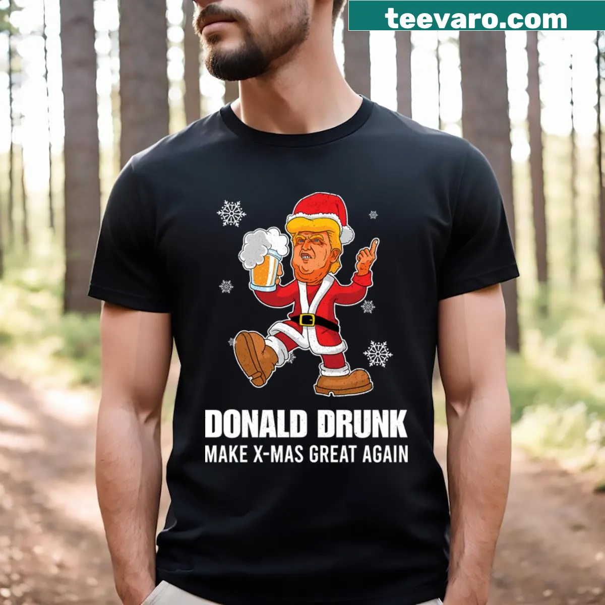 Funny t-shirt with humorous holiday phrase — on a men's t-shirt