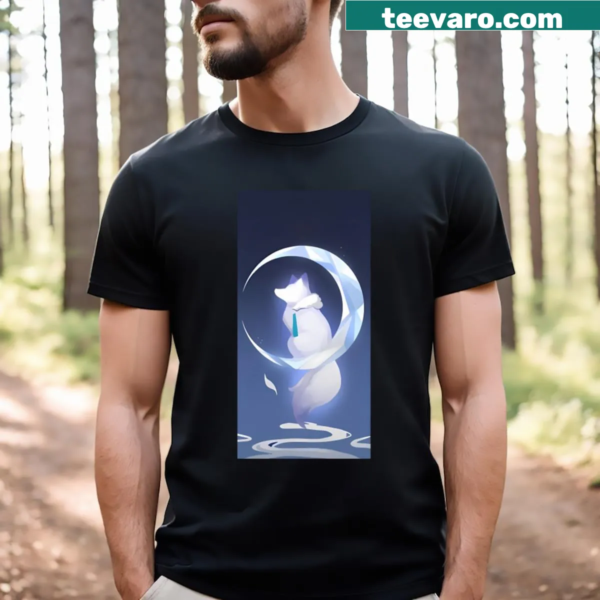 T-shirt with Jingliu from Honkai Star Rail and a phone case design — on a men's t-shirt