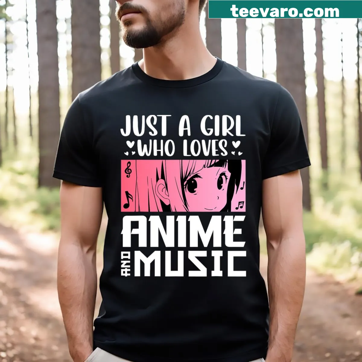 Anime and music-themed T-shirt celebrating Japanese culture — on a men's t-shirt