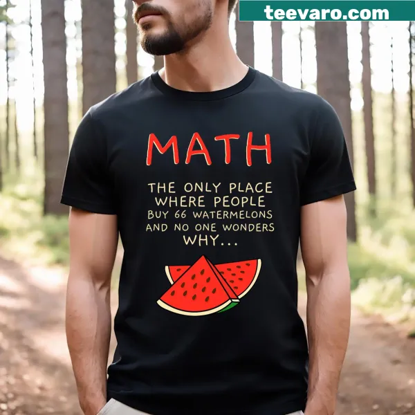T-shirt featuring math symbols and watermelons for a fun twist