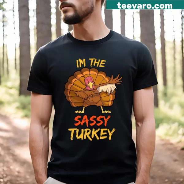 Sassy turkey graphic on a Thanksgiving t-shirt