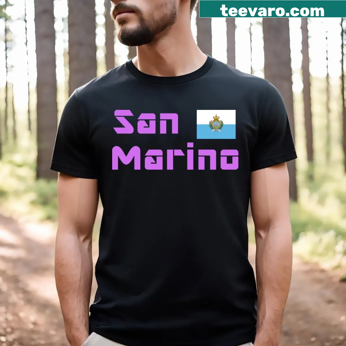 San Marino T-shirt featuring a simple representation of the Republic — on a men's t-shirt