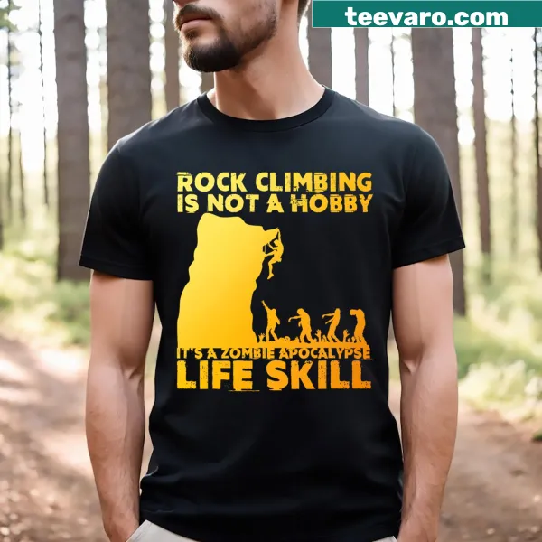 Rock climber illustration T-shirt for bouldering enthusiasts