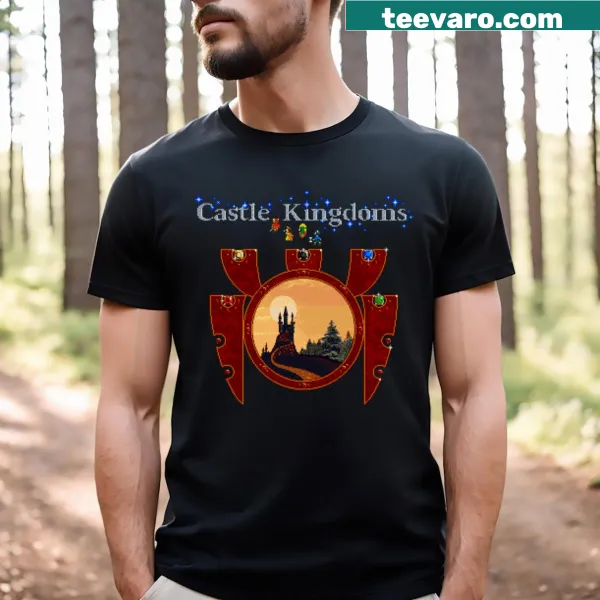 Illustration of castle kingdoms on T-shirt