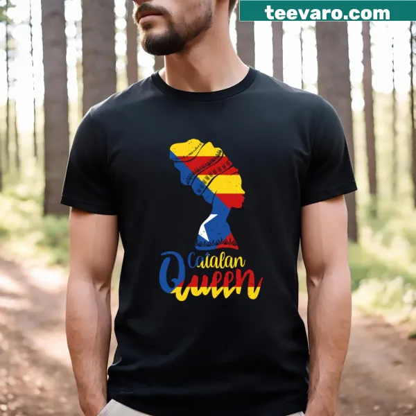 T-shirt featuring the Catalonia flag and afro roots design.