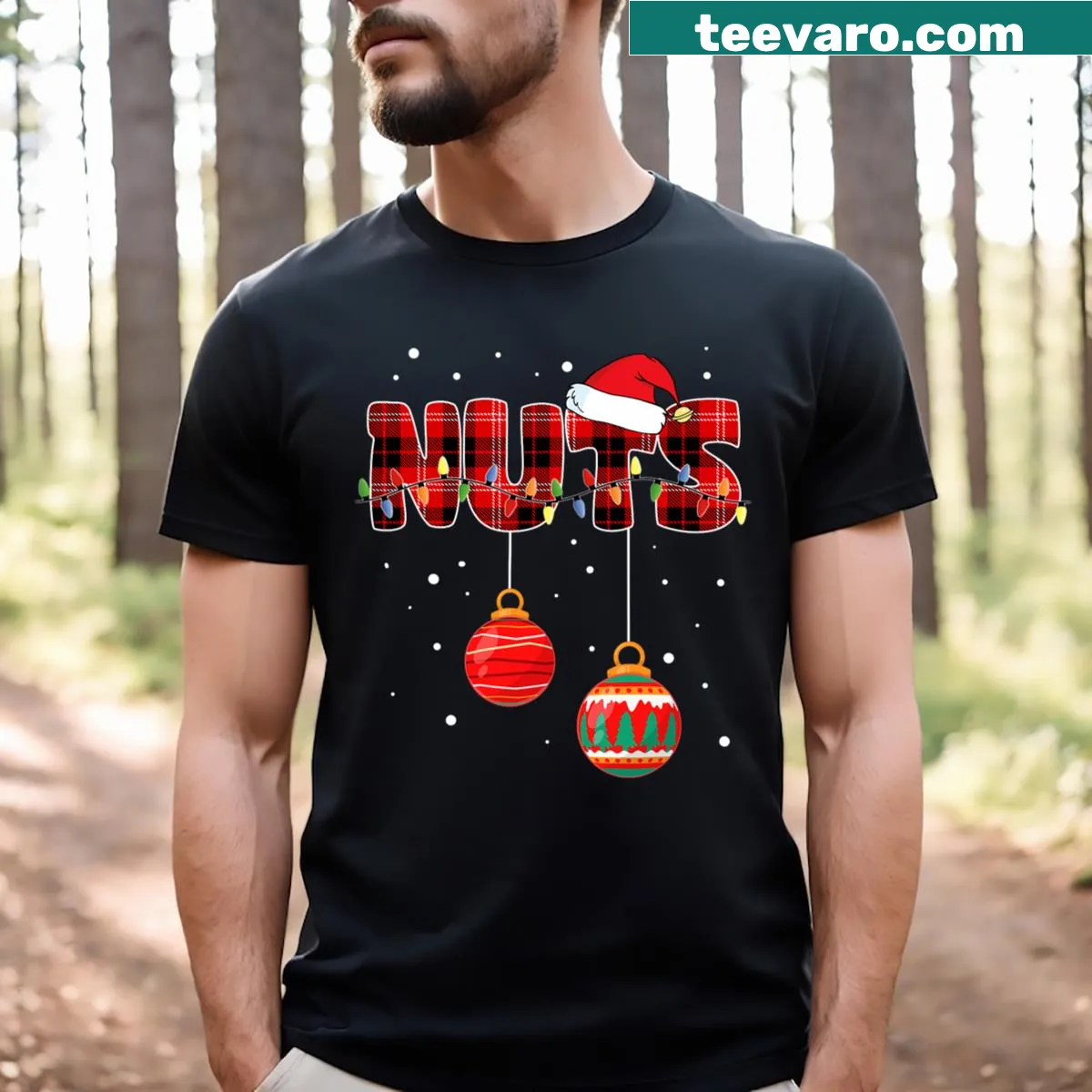 Matching couple's T-shirts with cartoon chestnuts — on a men's t-shirt