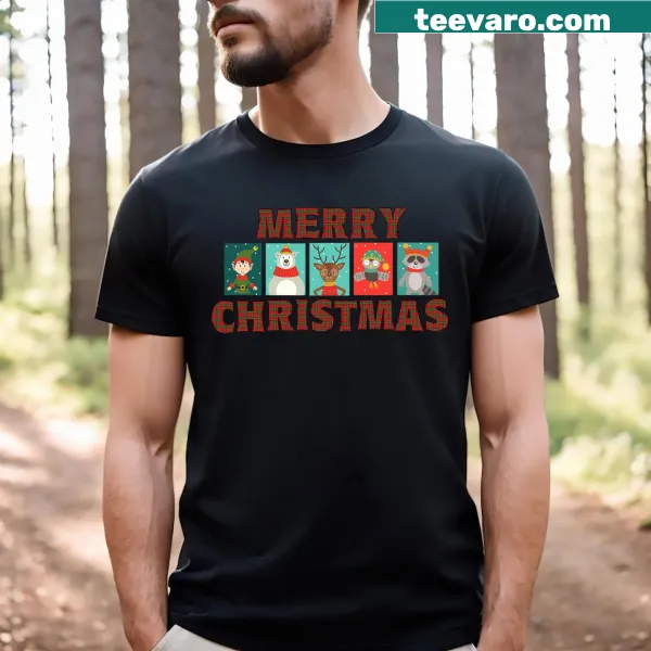 Festive Christmas typography on a T-shirt