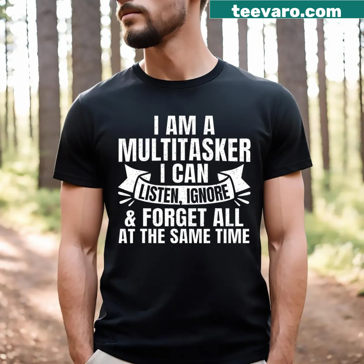 Sarcastic saying graphic t-shirt for men, perfect for humor lovers — on a men's t-shirt
