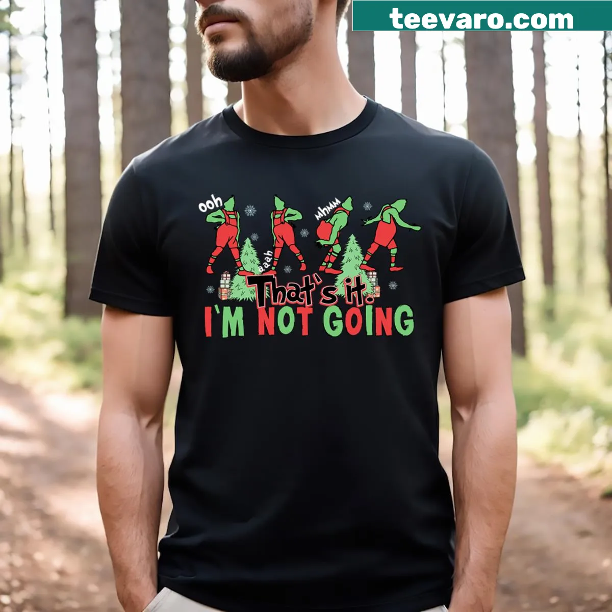Humorous Christmas-themed t-shirt featuring a Santa graphic and funny phrase — on a men's t-shirt