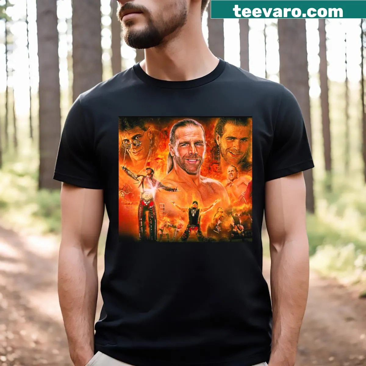 Vintage-inspired Shawn Michaels graphic t-shirt for wrestling fans — on a men's t-shirt