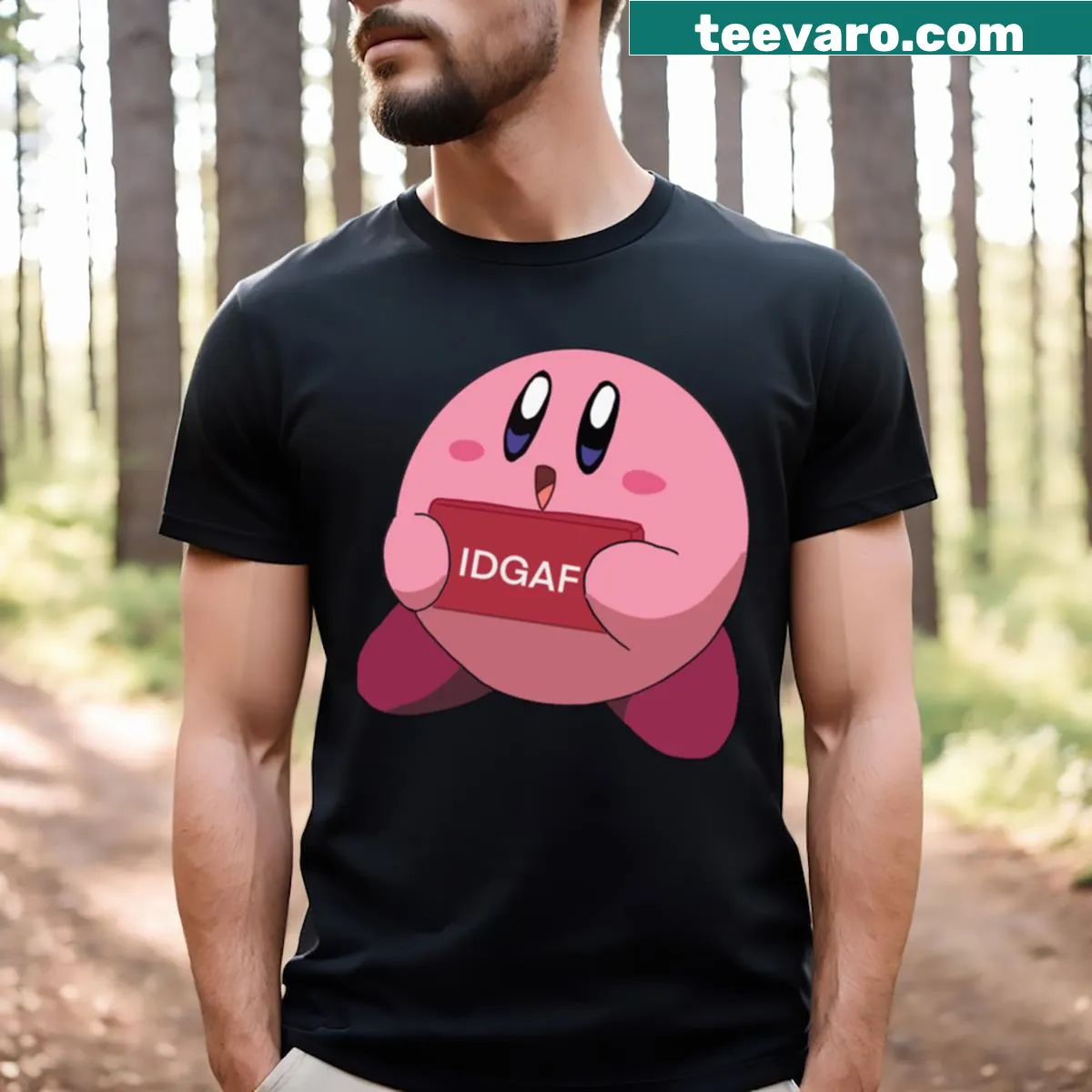 Cute anime meme graphic t-shirt — on a men's t-shirt