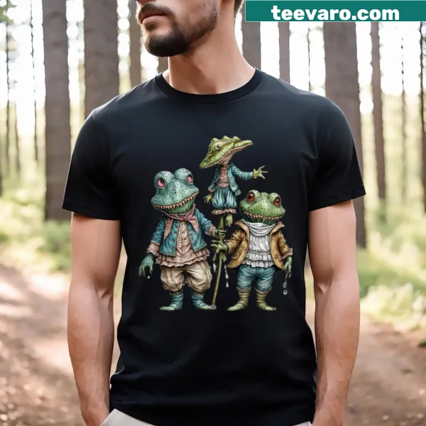 Cartoon frog graphic T-shirt for fans of the Frog Army