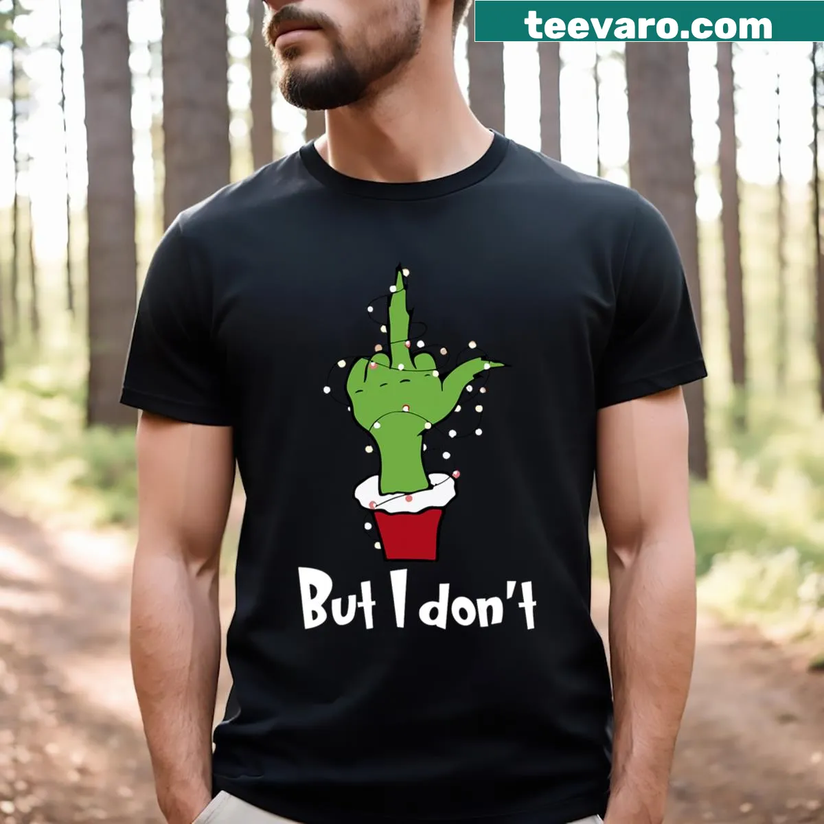 Funny couple t-shirt for Christmas with sarcastic text. — on a men's t-shirt