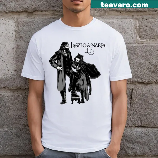 Typography T-shirt displaying the name 'Laszlo Nadja.'